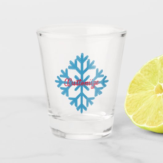 Icy Blue Snowflake Thunder_Cove Schnapsglas (Vorderseite)