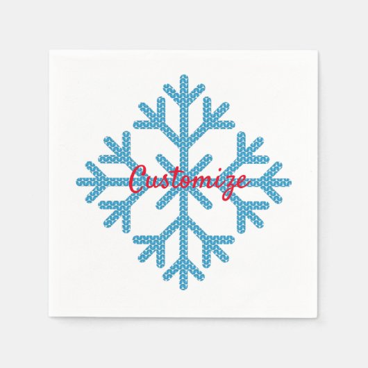 Icy Blue Snowflake Thunder_Cove Serviette (Vorderseite)