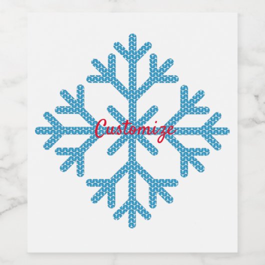 Icy Blue Snowflake Thunder_Cove Weinetikett (Einzelnes Label)