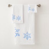 Icy Blue Snowflake Trio Elegany Winter Airbrush Badhandtuch Set (Insitu)