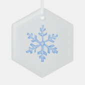 Icy Blue Snowflake - Winter Hexagon Ornament Aus Glas (Vorderseite)