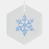 Icy Blue Snowflake - Winter Hexagon Ornament Aus Glas (Rückseite)