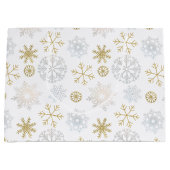 Icy Blue Snowflake Wintergeschenktasche Große Geschenktüte (Vorderseite)