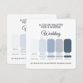 Icy Blue Soft Silver Winter Wedding Palette Card Einladung (Vorne/Hinten)