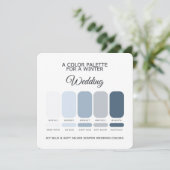 Icy Blue Soft Silver Winter Wedding Palette Card Einladung (Stehend Vorderseite)