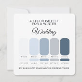 Icy Blue Soft Silver Winter Wedding Palette Card Einladung (Rückseite)