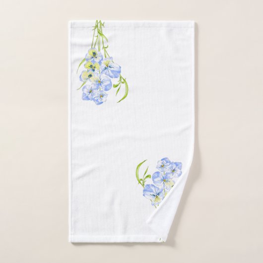 Icy Blue Stiefmütterchen auf einem Badetuch-Set Badhandtuch Set (Handtuch)