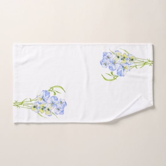 Icy Blue Stiefmütterchen auf einem Badetuch-Set Badhandtuch Set (Handtuch)