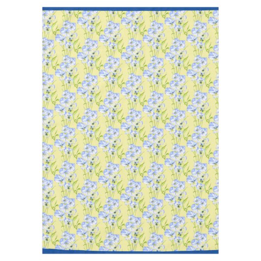 Icy Blue Stiefmütterchen auf einem Tablecloth Tischdecke (Vorderseite)