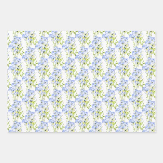 Icy Blue Stiefmütterchen über das Wrapping Paper S Geschenkpapier Set (Vorderseite 3)