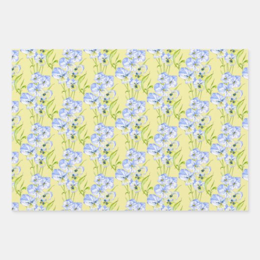 Icy Blue Stiefmütterchen über das Wrapping Paper S Geschenkpapier Set (Vorderseite 2)