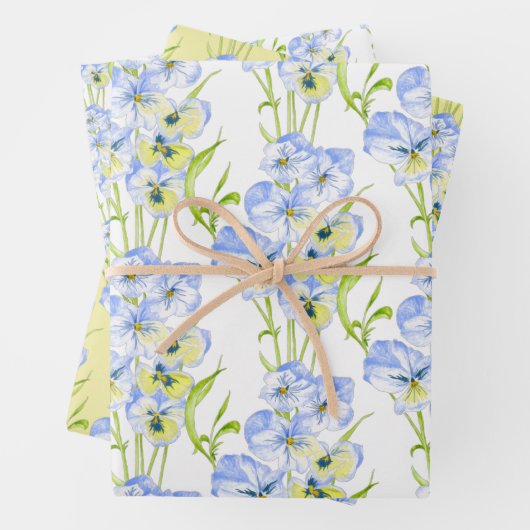Icy Blue Stiefmütterchen über das Wrapping Paper S Geschenkpapier Set (Beispiel)
