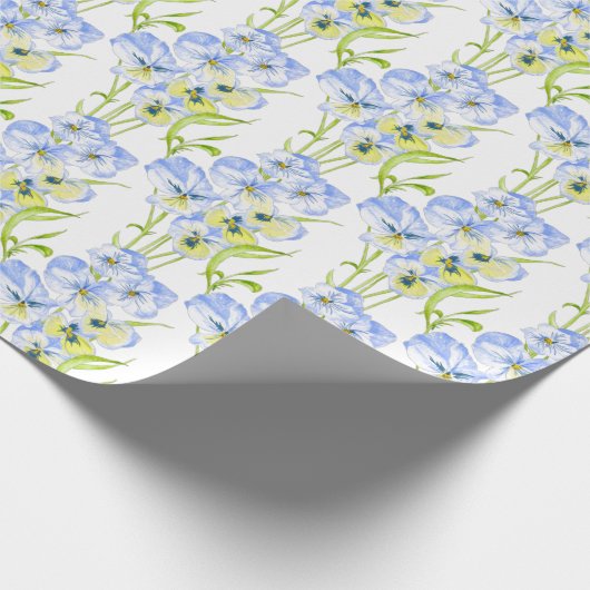 Icy Blue Stiefmütterchen zum Umpackpapier Geschenkpapier (Ecke)