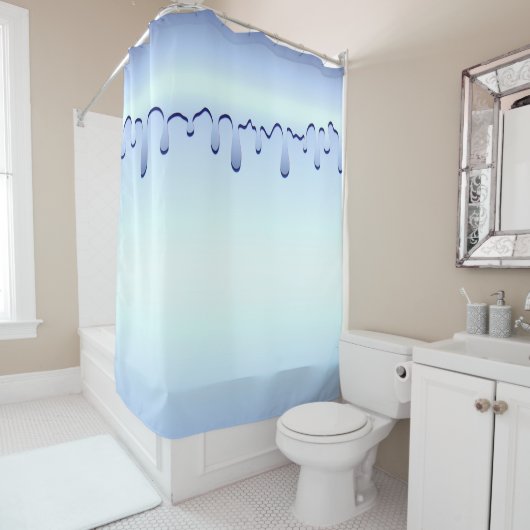 Icy Blue Tropfen Glam Girly Duschvorhang (Beispiel)
