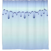 Icy Blue Tropfen Glam Girly Duschvorhang (Vorderseite)