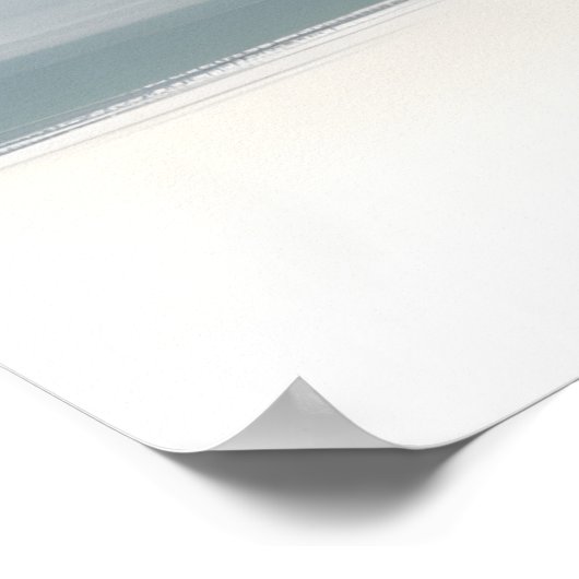 Icy Blue und Beige Abstrakt Seascape Poster (Ecke)