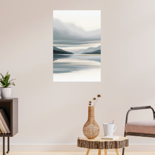 Icy Blue und Beige Abstrakt Seascape Poster