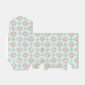 Icy Blue und Tan Damask Wedding Favor Boxes Geschenkschachtel (Ungefaltet)