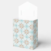 Icy Blue und Tan Damask Wedding Favor Boxes Geschenkschachtel (Geöffnet)