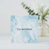 Icy Blue und White Abstrakt Baby Dusche Einladung (Stehend Vorderseite)