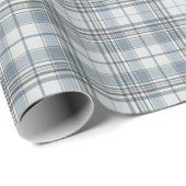 Icy Blue und Winter Grau Kariert Geschenkpapier (Rolleneckpunkt)