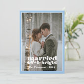 Icy Blue & White Newlyweds Weihnachten (Stehend Vorderseite)