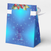 Icy Blue White Stars Pine Cone Red Berries Geschen Geschenkschachtel (Rückseite)