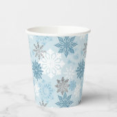 Icy Blue Winter Snowflakes Pappbecher (Links)