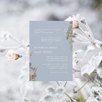 Icy Blue Winter Snowy Pine Cones Wedding