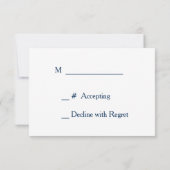 Icy Blue Winter Stars Formal Wedding RSVP Card Karte (Rückseite)