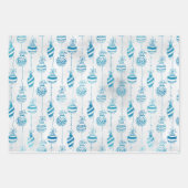 Icy Blue Winter Weihnachtswrapper Geschenkpapier Set (Vorderseite 2)