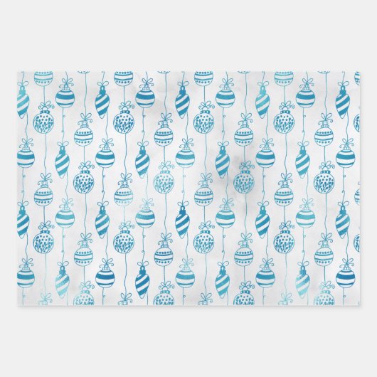 Icy Blue Winter Weihnachtswrapper Geschenkpapier Set (Vorderseite 2)