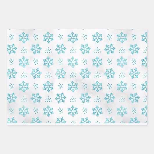 Icy Blue Winter Weihnachtswrapper Geschenkpapier Set (Vorderseite 3)