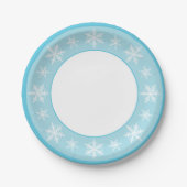 Icy Blue Winter Wonderland Snowflake Pappteller (Vorderseite)