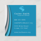 Icy Blues Modern Quadratische Visitenkarte (Rückseite)