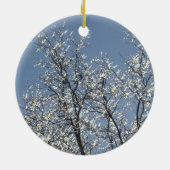 Icy Branches in Winter Blue Sky Keramik Ornament (Hinten)