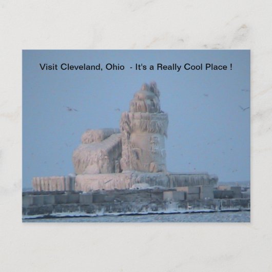 Icy Cleveland Harbor Postkarte (Vorderseite)