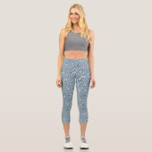 Icy Colored Abstrakt Arabesque Muster Capri Leggings (Vorderseite)