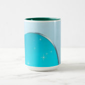 Icy Cyan Luxury Titanium Sparkle Burst Tasse (Zentrum)