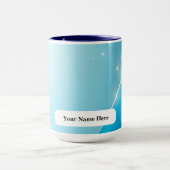 Icy Cyan Titanium Sparkle Burst Tasse (Zentrum)