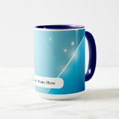 Icy Cyan Titanium Sparkle Burst Tasse (VorderseiteRechts)