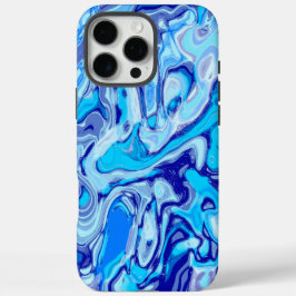 Icy Deep Sea Blue Abstrakt Marble Liquid iPhone 16 Pro Max Hülle