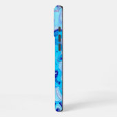 Icy Deep Sea Blue Abstrakt Marble Liquid iPhone Hülle (Linke Seite)