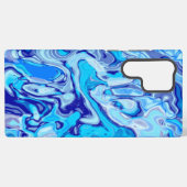 Icy Deep Sea Blue Abstrakt Marble Liquid Samsung Galaxy Hülle (Rückseite (Horizontal))