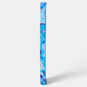 Icy Deep Sea Blue Abstrakt Marble Liquid Samsung Galaxy Hülle (Linke Seite)