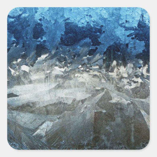 Icy-Fenster Quadratischer Aufkleber (Vorderseite)