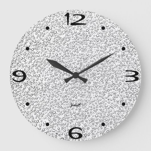 Icy Fog Gray Dapple Modern Bathroom Wall Timepiece Große Wanduhr (Vorderseite)