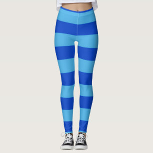 Icy Frost Blue und Royal Blue Striween Halloween Leggings