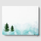 Icy Frosty Blue Hues Snowy Winter Wedding Gästebuch (Rückseite)