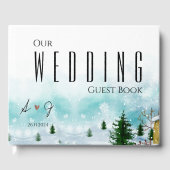 Icy Frosty Blue Hues Snowy Winter Wedding Gästebuch (Vorderseite)